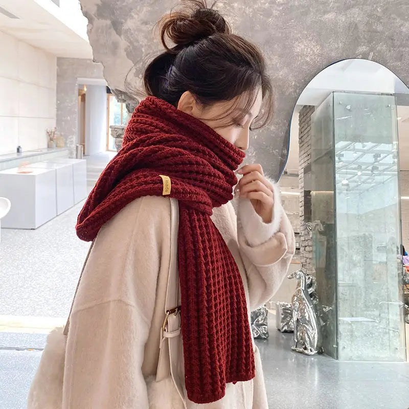 Thick Woolen Knitted Scarf