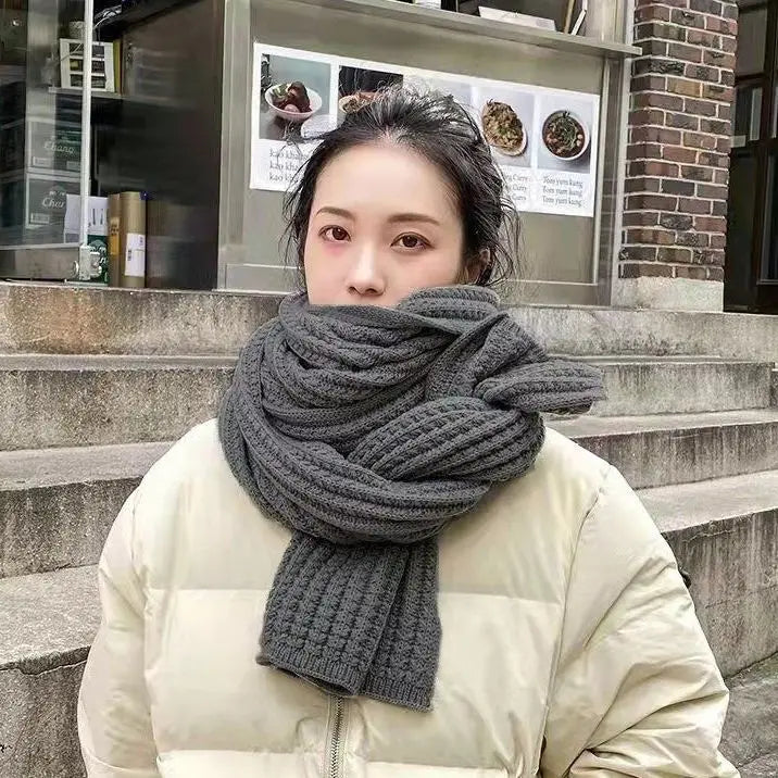 Thick Woolen Knitted Scarf