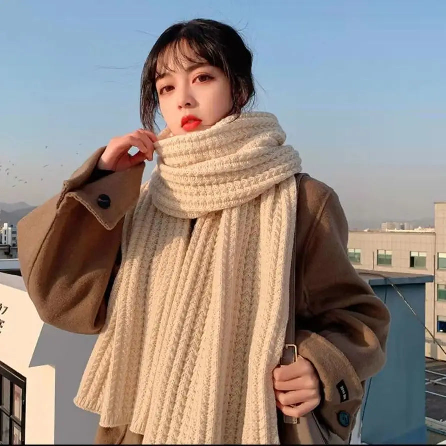 Thick Woolen Knitted Scarf