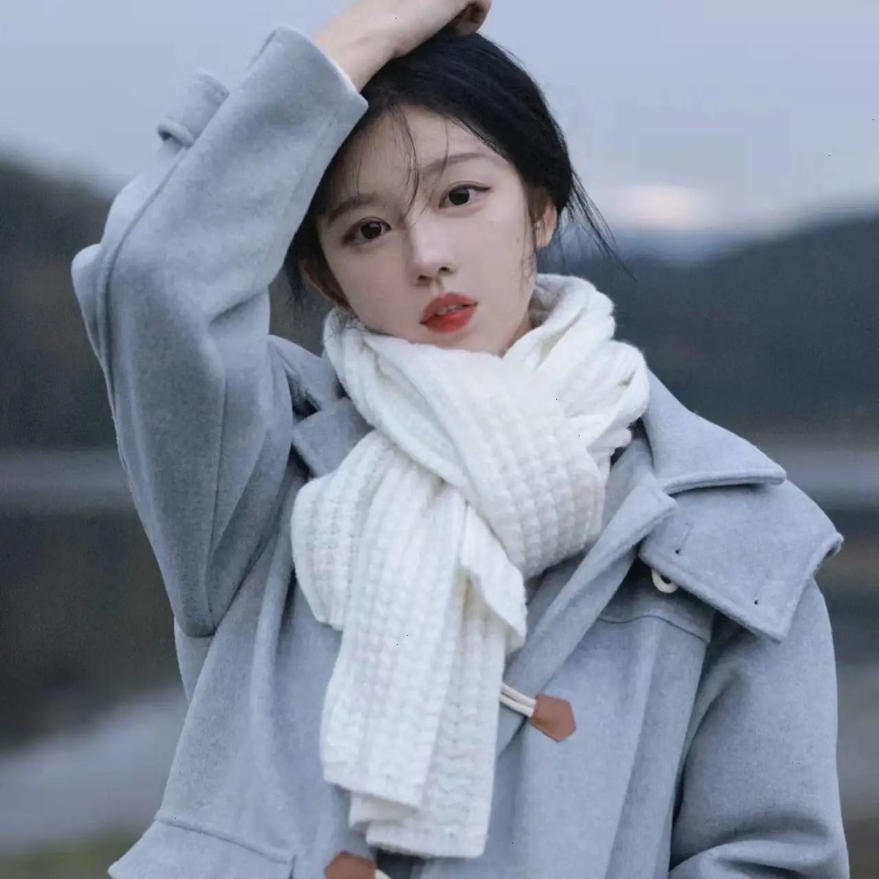 Thick Woolen Knitted Scarf