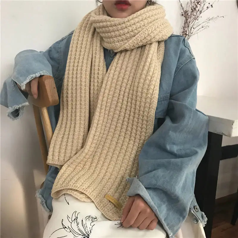 Thick Woolen Knitted Scarf