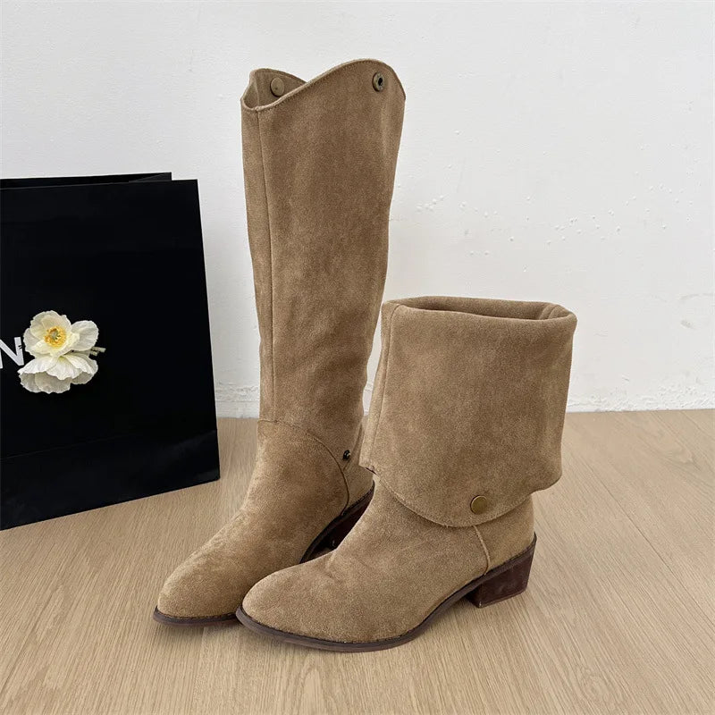 Vintage Style Knee High Boots