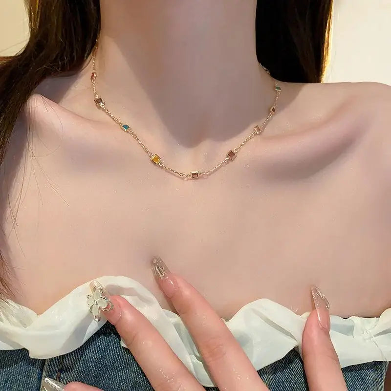 Colorful Square Necklace