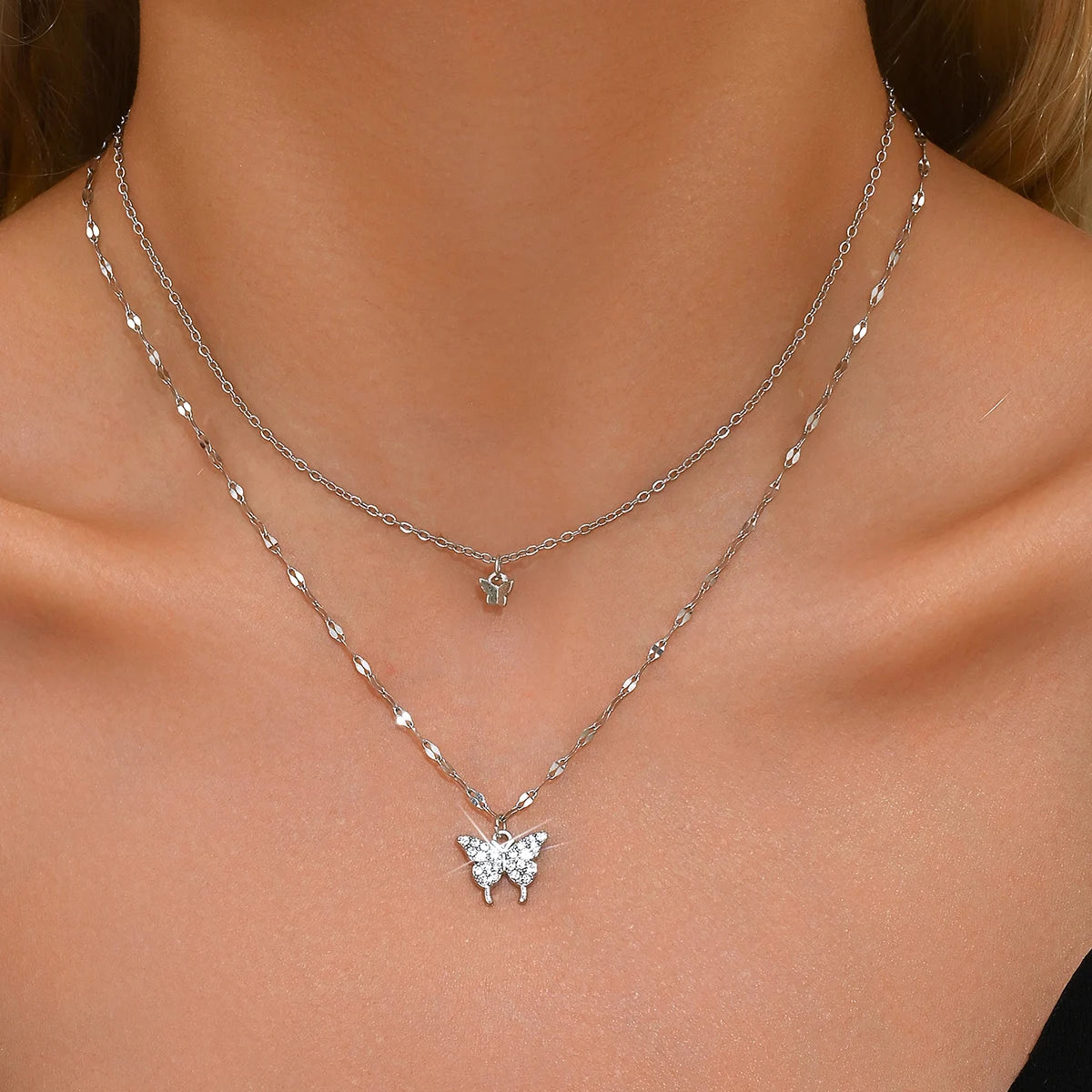 Sparkling Butterfly Necklace