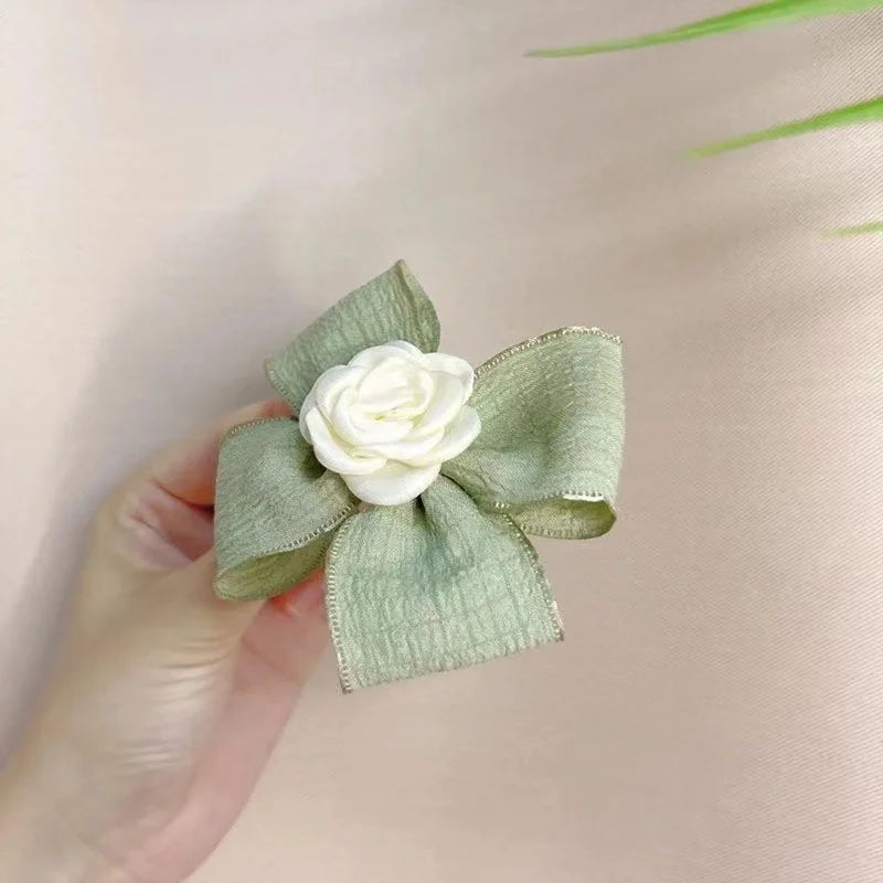 Light Green French Bow Hairclips