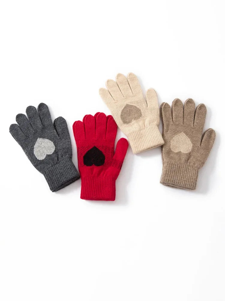 100% Baby Cashmere Heart Gloves