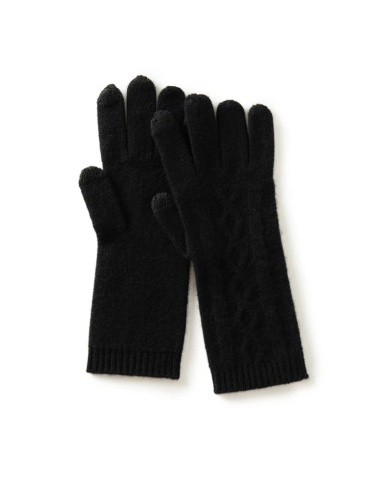 100% Cashmere Knitted Gloves
