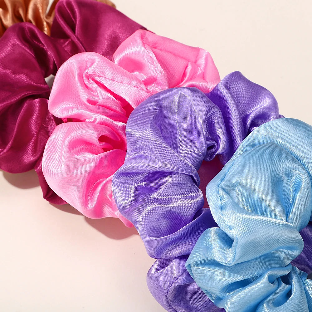 10 Pack Large Satin Scrunchies