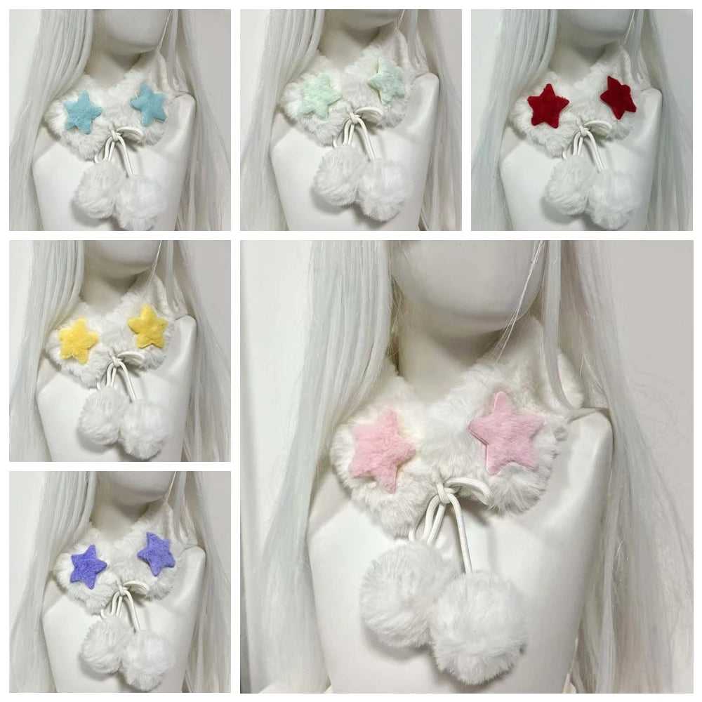 Fuzzy Collar Scarf