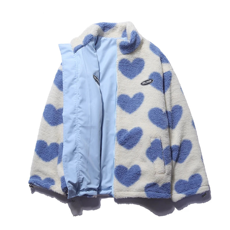 Reversible Lamb Wool Heart Coat