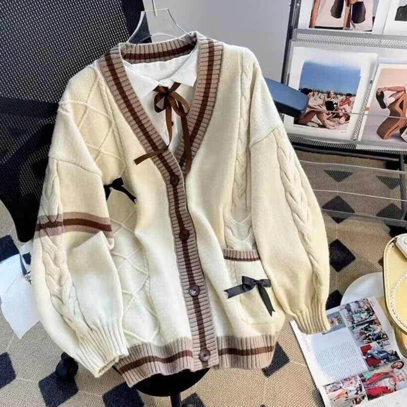 Sweet Bow Knitted Cardigan