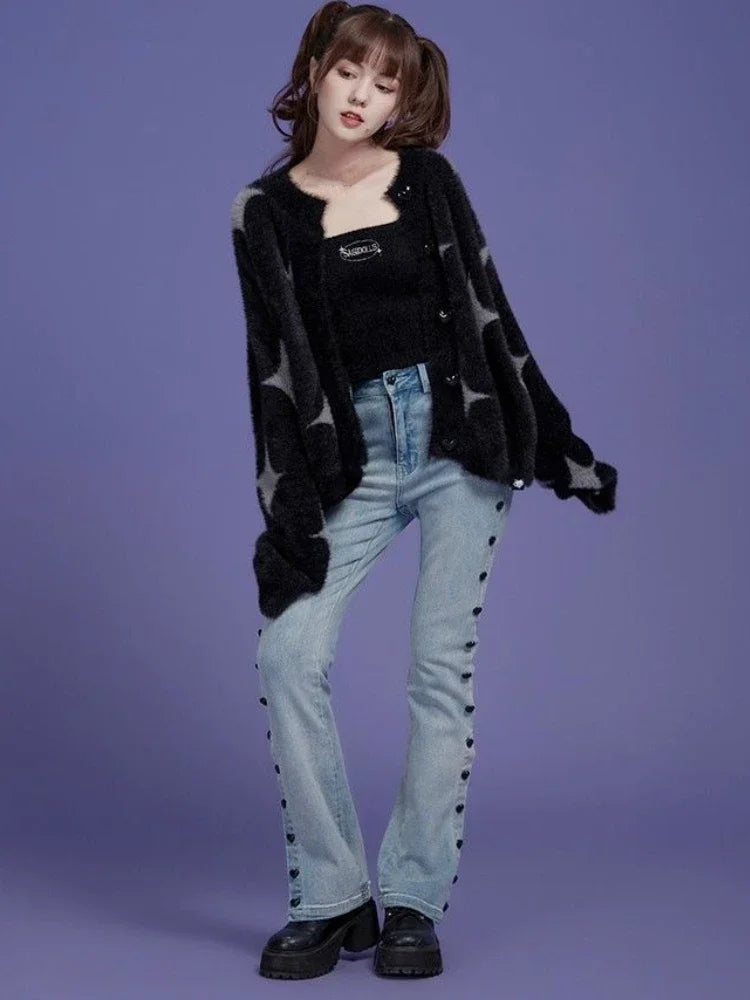 Star Print Cashmere Cardigan