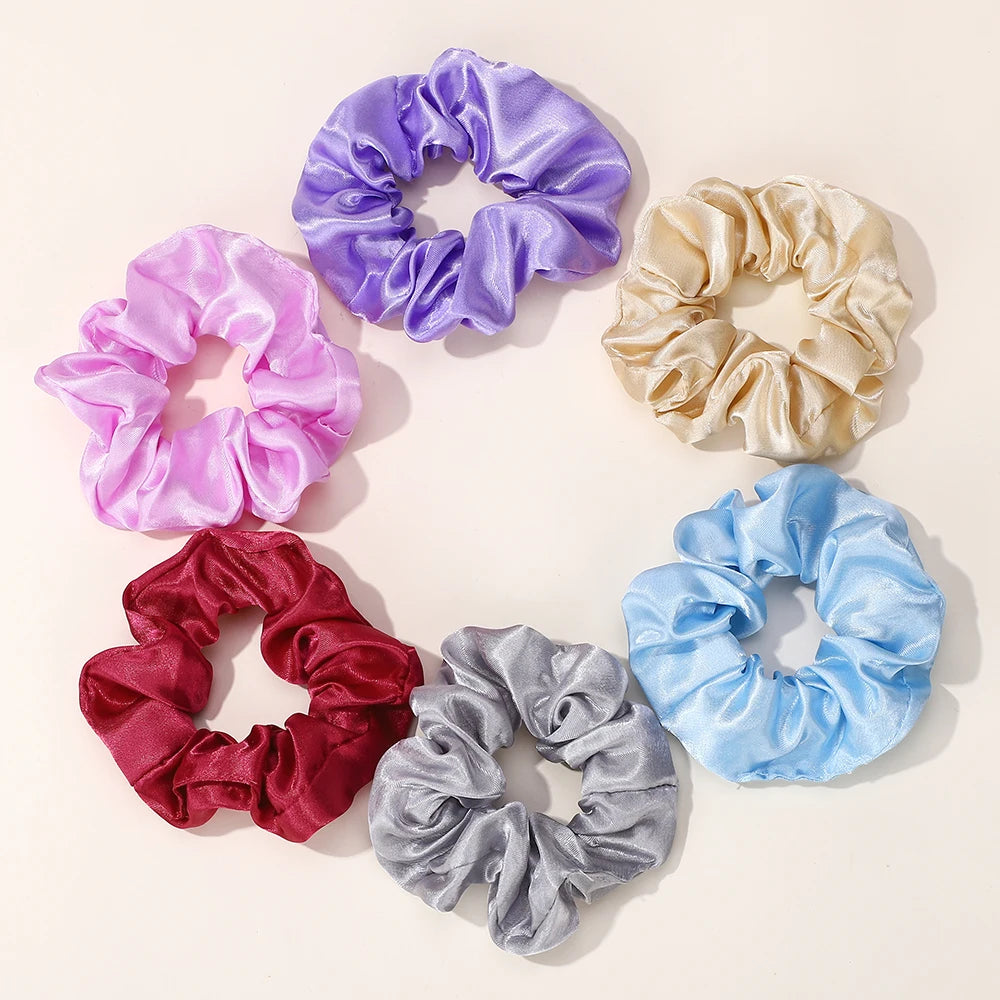 10 Pack Large Satin Scrunchies