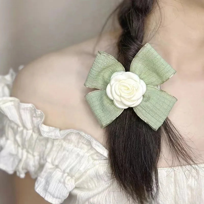 Light Green French Bow Hairclips