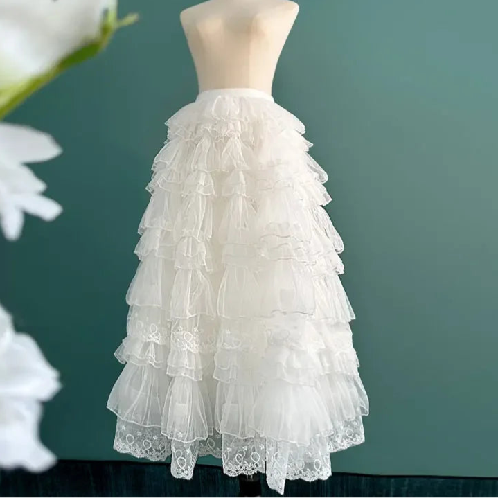 Ruffled Long Fairy Skirt