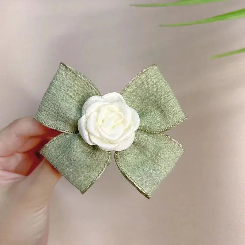 Light Green French Bow Hairclips