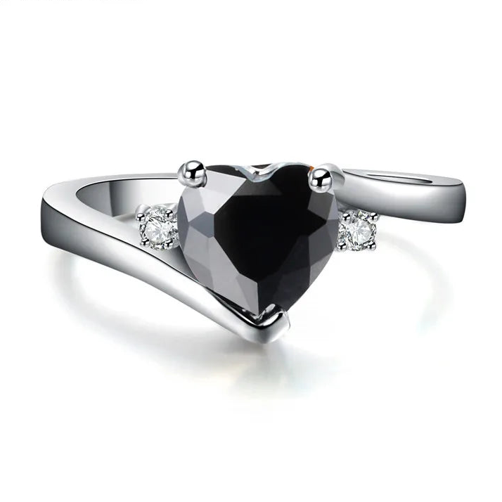 Zircon Birthstone Heart Ring