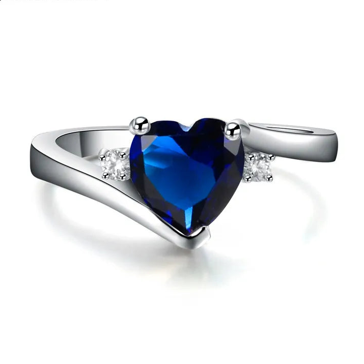 Zircon Birthstone Heart Ring
