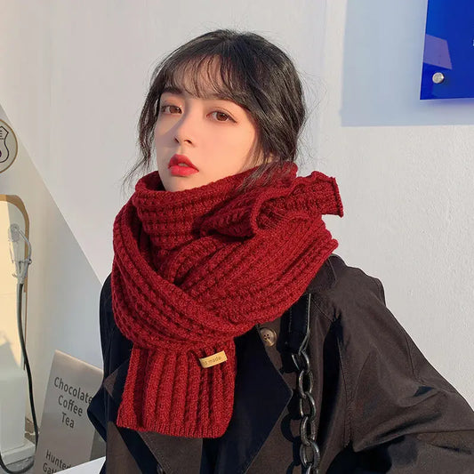 Thick Woolen Knitted Scarf