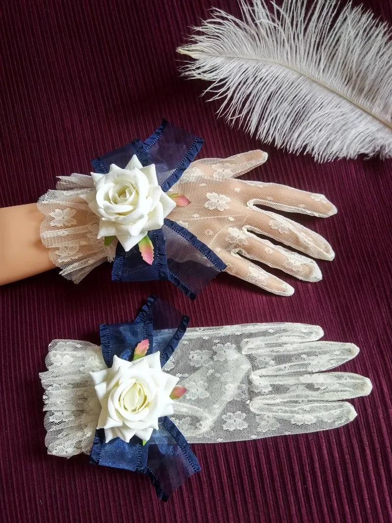 Handmade Gothic Rose Gloves