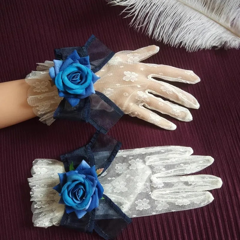 Handmade Gothic Rose Gloves