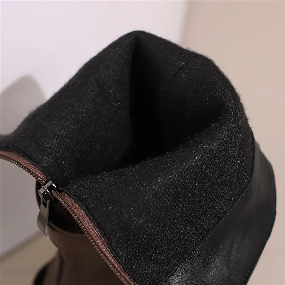 Vintage Belt Buckle Winter Boots