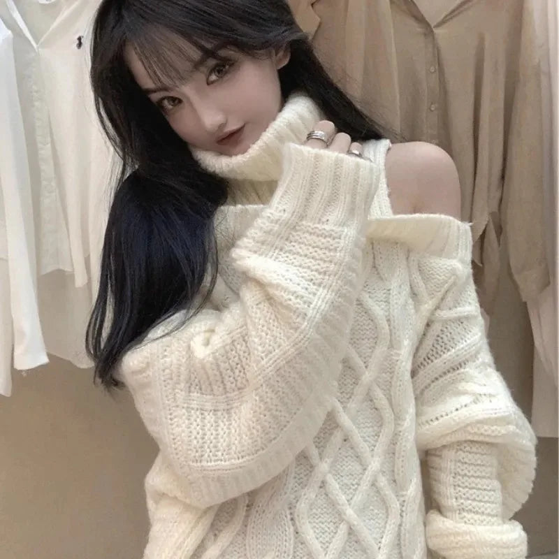 Off Shoulder Turtleneck Dress
