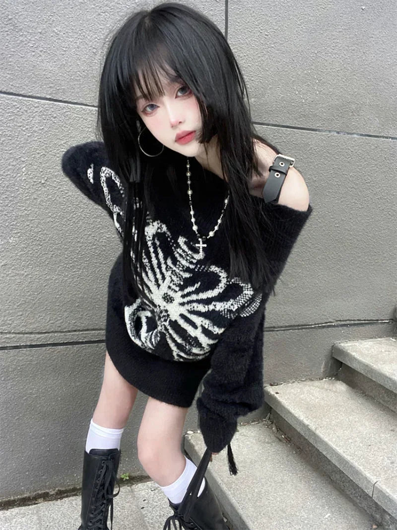 Goth Ribcage Pullover Sweater