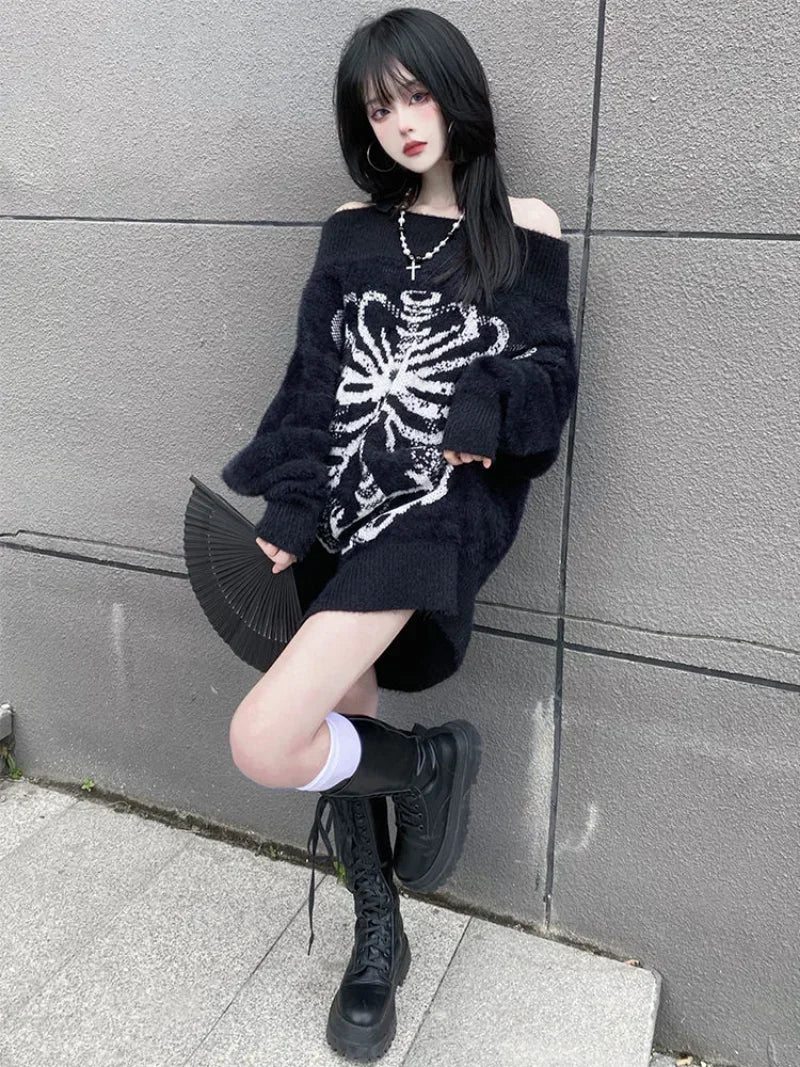 Goth Ribcage Pullover Sweater