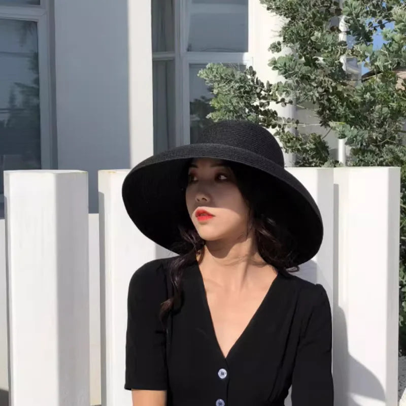 Elegant Hepburn Style Straw Hat