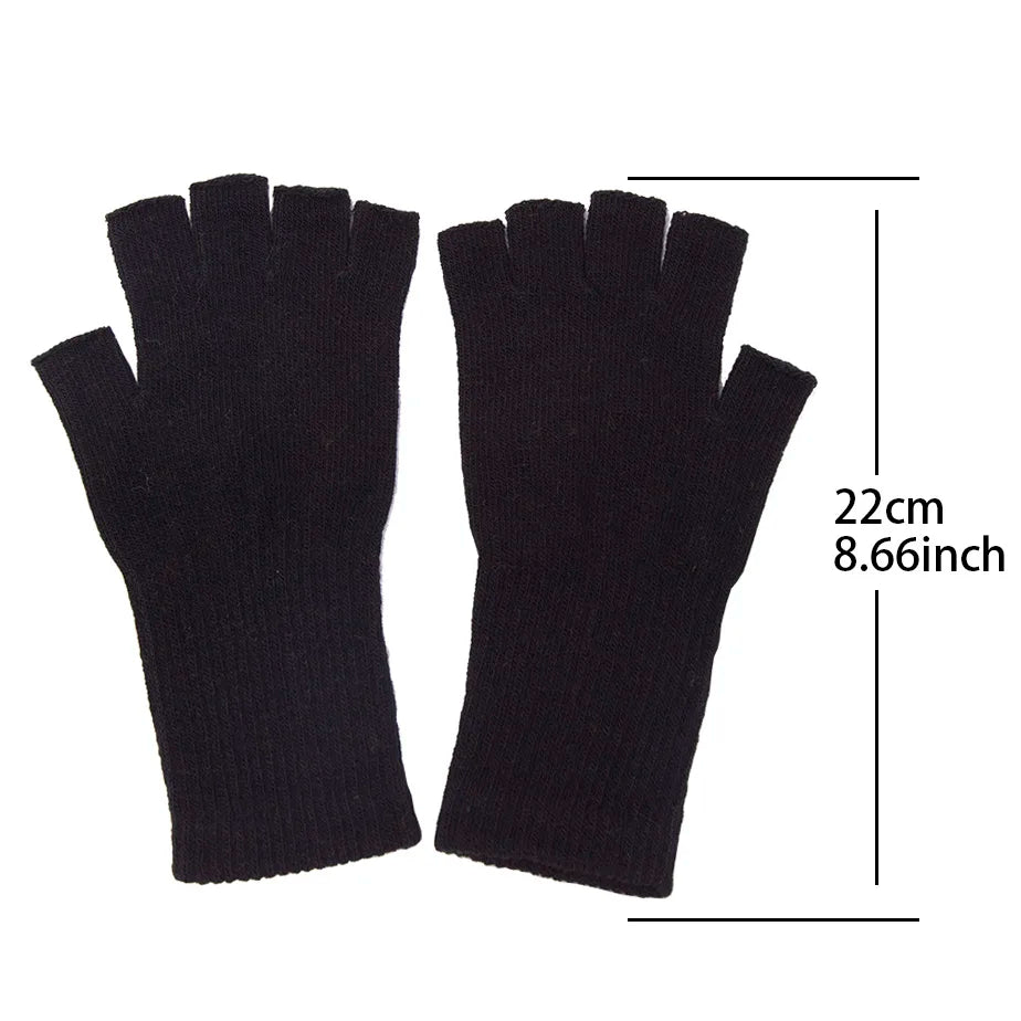 Black Knitted Gloves