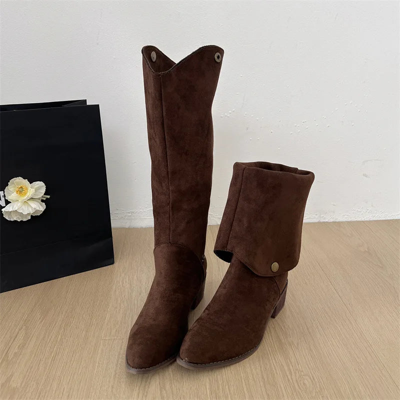Vintage Style Knee High Boots