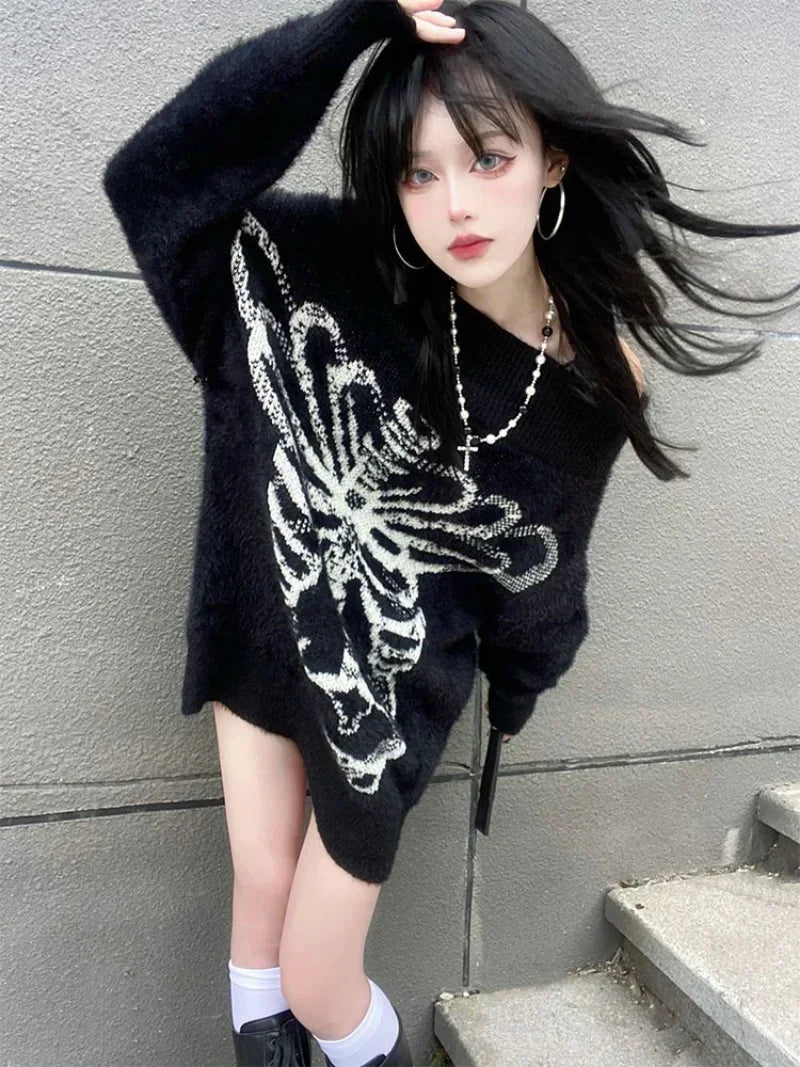 Goth Ribcage Pullover Sweater