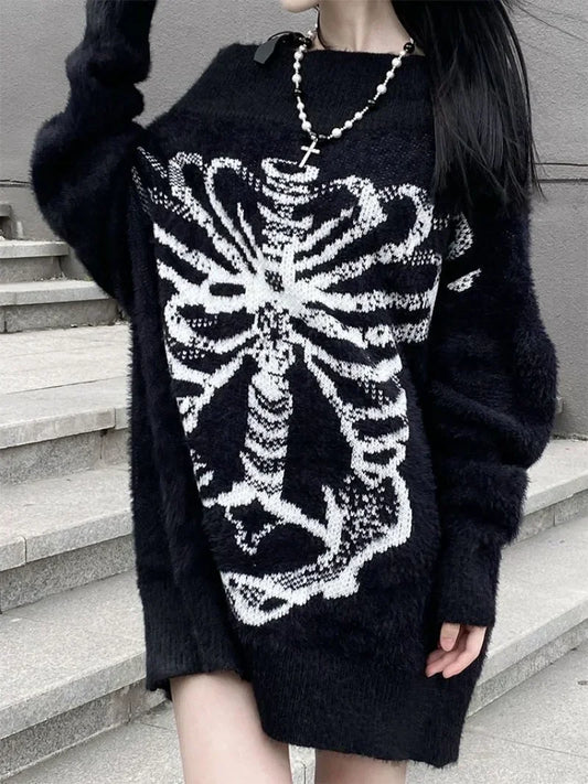 Goth Ribcage Pullover Sweater