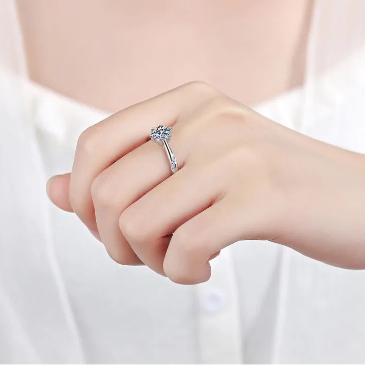 Classic Luxury Moissanite Silver Ring