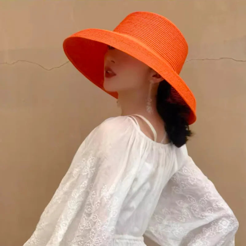 Elegant Hepburn Style Straw Hat