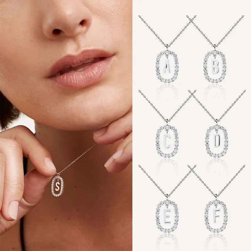 Sterling Silver Alphabet Necklace Charm