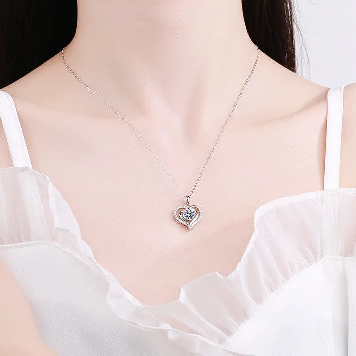 Ocean Heart Moissanite Necklace
