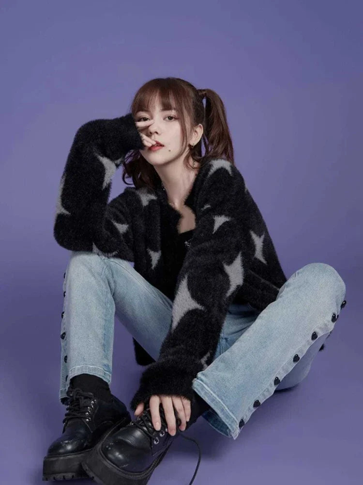 Star Print Cashmere Cardigan