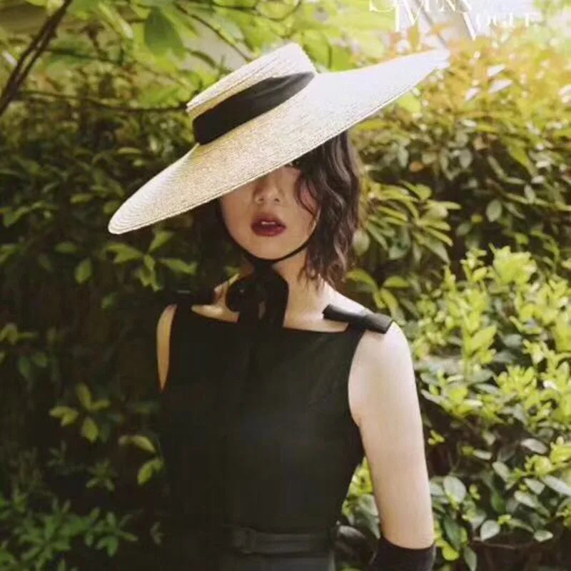 Elegant Handmade Ribbon Sun Hat