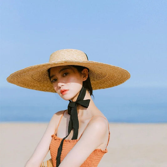 Elegant Handmade Ribbon Sun Hat