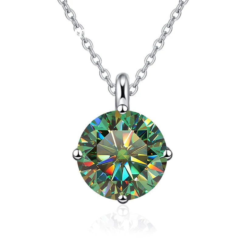 Green gemstone necklace on a white background