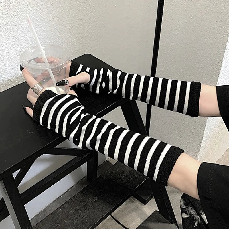 Warm Striped Gloves