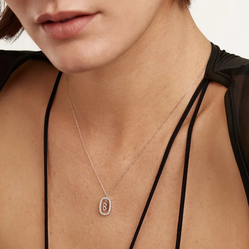 Sterling Silver Alphabet Necklace Charm