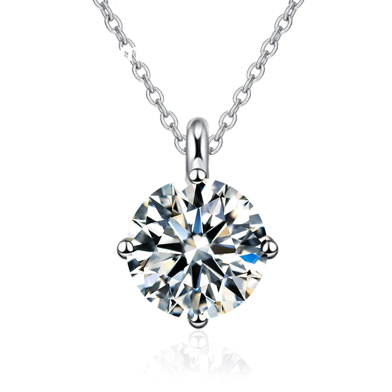 Diamond necklace on a white background