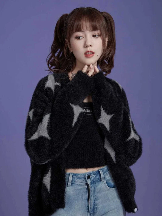 Star Print Cashmere Cardigan