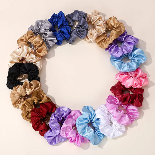 10 Pack Large Satin Scrunchies
