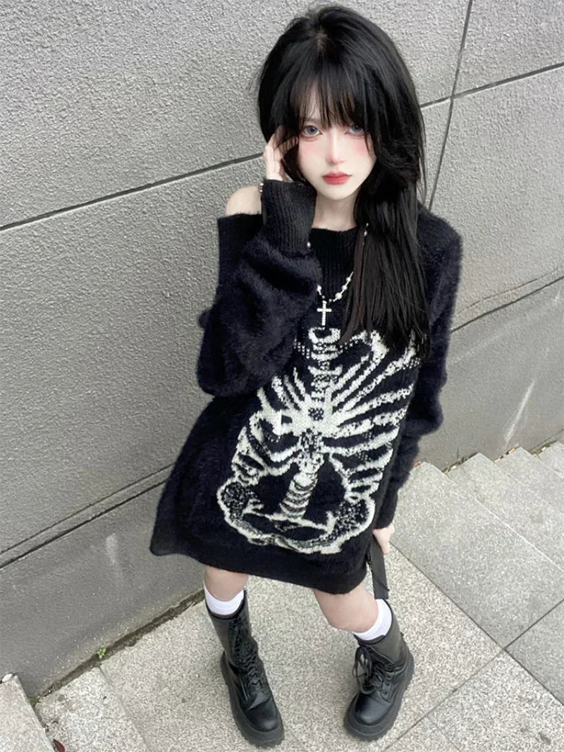 Goth Ribcage Pullover Sweater