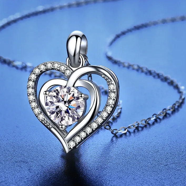 Ocean Heart Moissanite Necklace