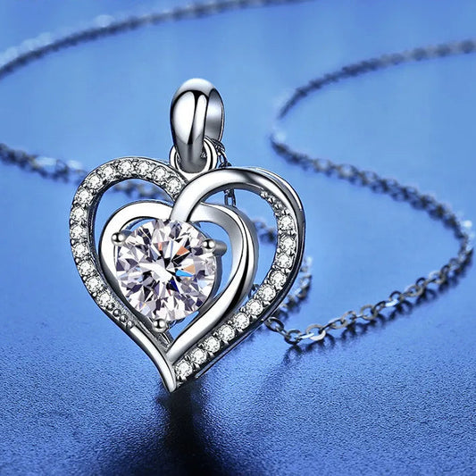 Ocean Heart Moissanite Necklace